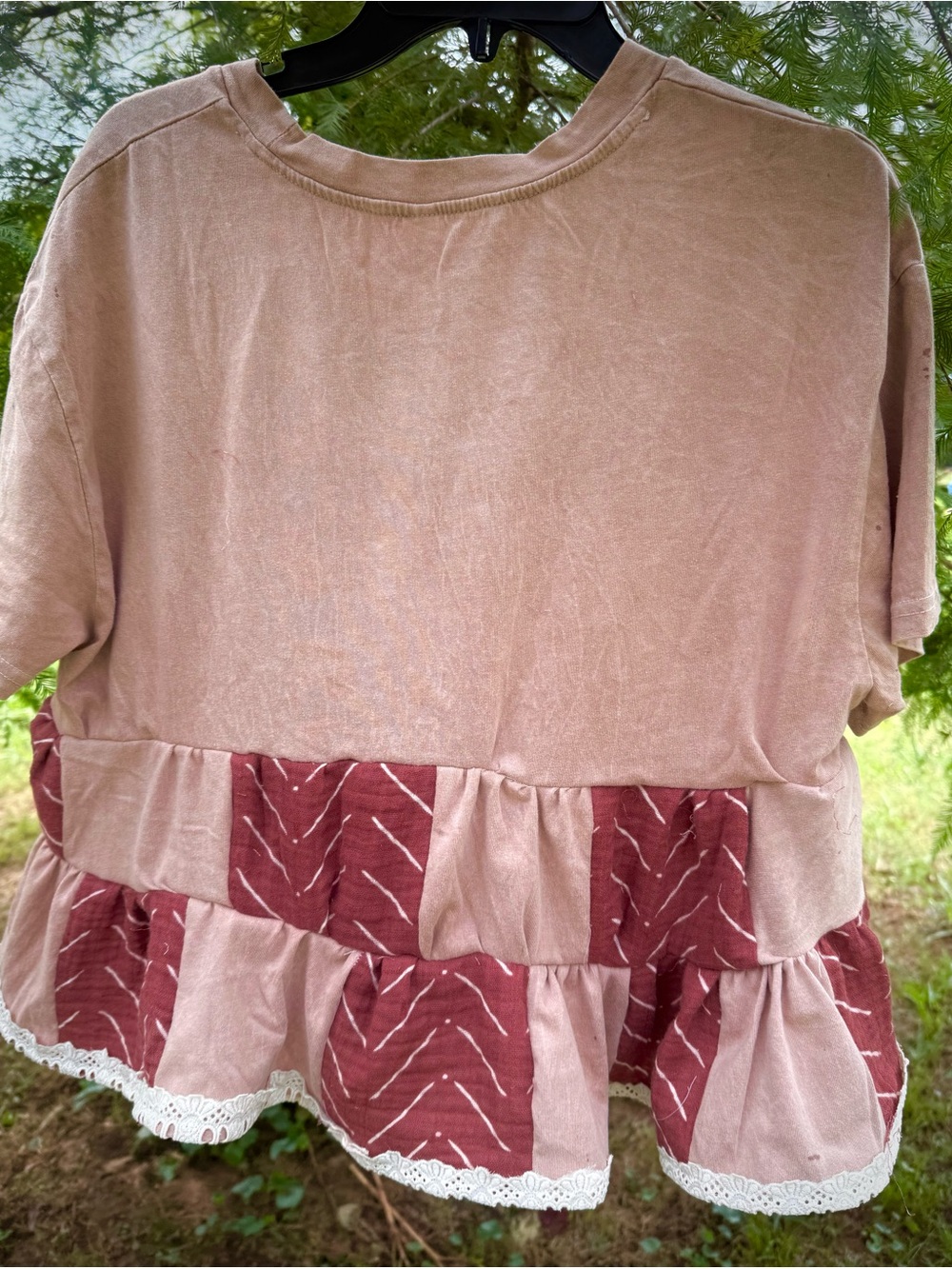 Top with Rust Patchwork Detail - Brown/Rust - Picture 2 of 3